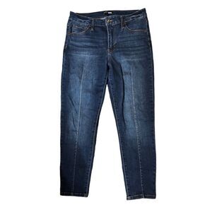 Fashion Nova dark wash ankle jeans with stitched line down each leg